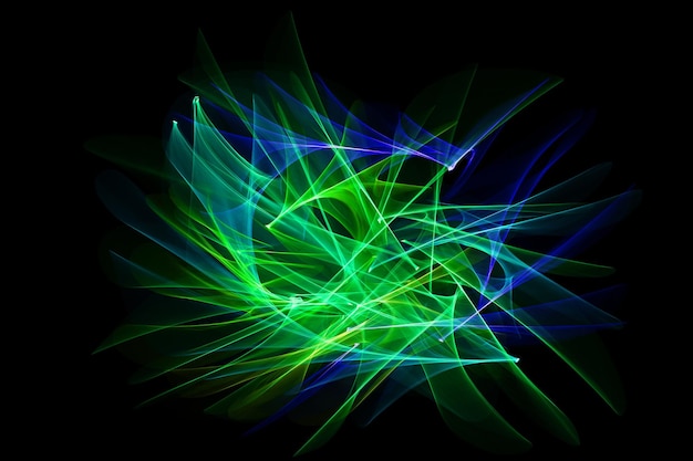 PSD design de onda de neon verde e azul glossy waves fundo abstrato