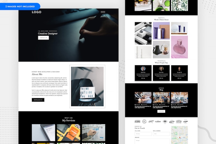 PSD design de página de destino freelancer