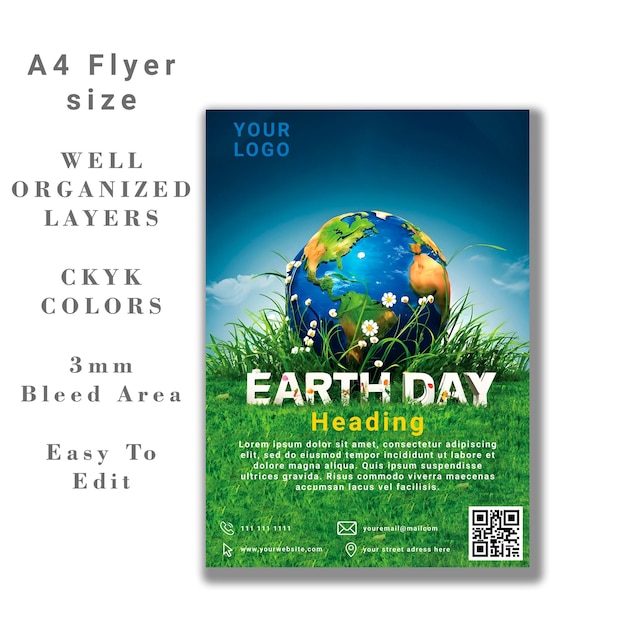 Design de panfleto do Dia da Terra