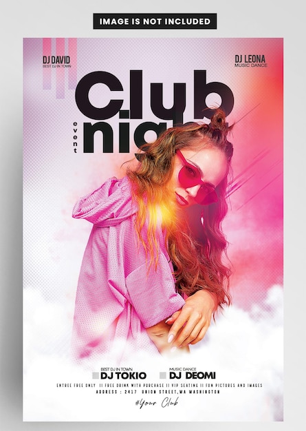 PSD design de panfleto para o evento da festa do dia do clube