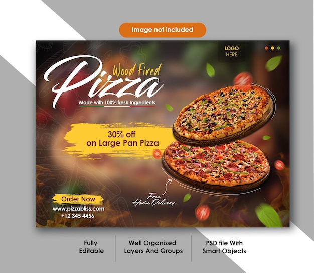 Design de postagem de mídia social para promoção de pizza