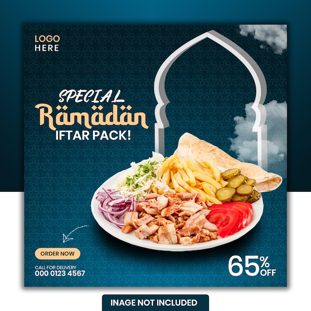 Design de postagem de publicidade de comida do ramadã