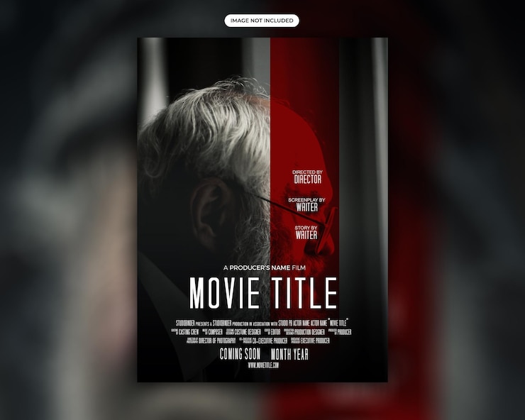 PSD design de pôster de filme psd