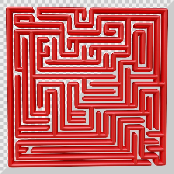 PSD design de quebra-cabeça de labirinto com estilo moderno 3d