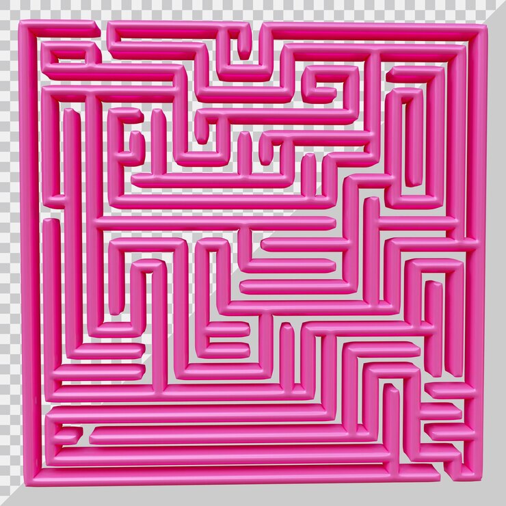 PSD design de quebra-cabeça de labirinto com estilo moderno 3d