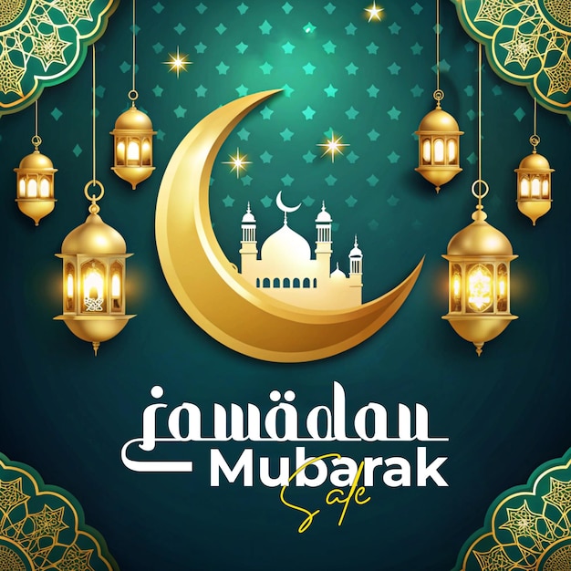 Design de Ramadan Kareem com modelo de lanterna decorativa