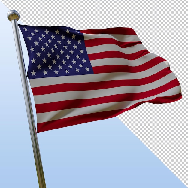 Design de renderização 3D da bandeira americana