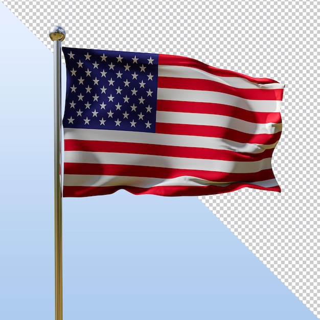 Design de renderização 3D da bandeira americana