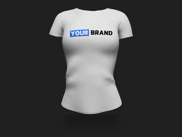 PSD design de renderização 3d de maquete de t-shirt de mulher