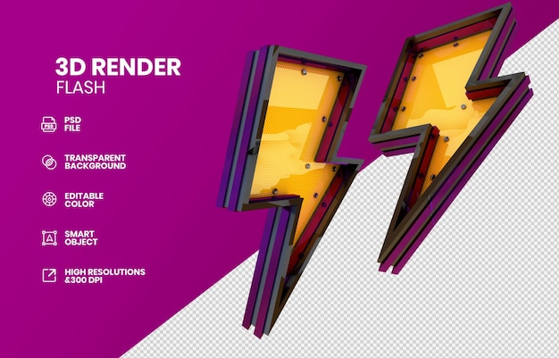 PSD design de renderização 3d thunderbolt