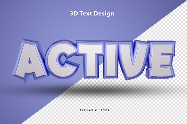 Design de texto renderizado em 3d ativo