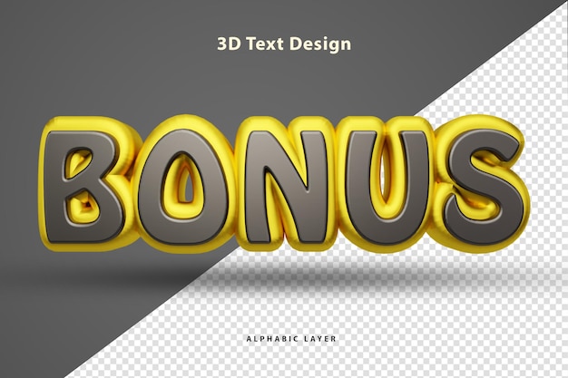 Design de texto renderizado em 3d bônus