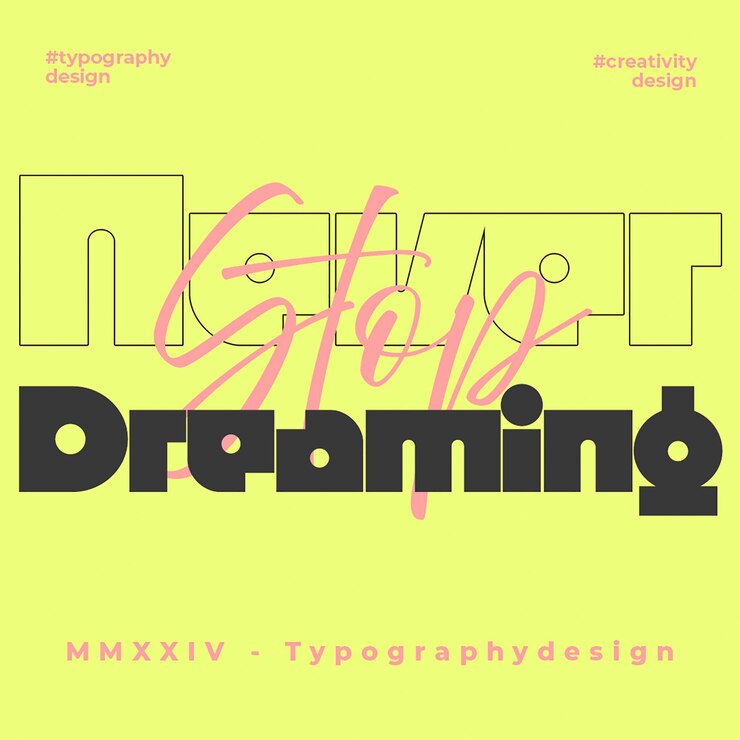 PSD design de tipografia em fundo amarelo claro modelo de postagem do instagram