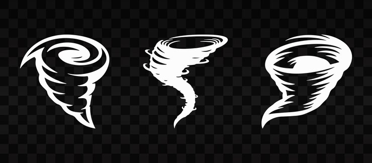 PSD design de tornado em fundo transparente