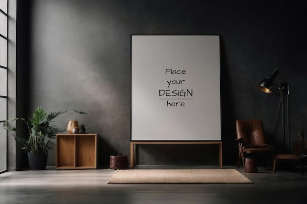 Design degli interni con cornici mockup