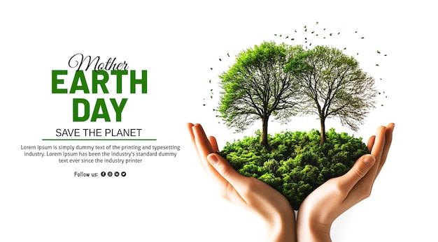 Design del banner per la Giornata della Terra che ama la natura