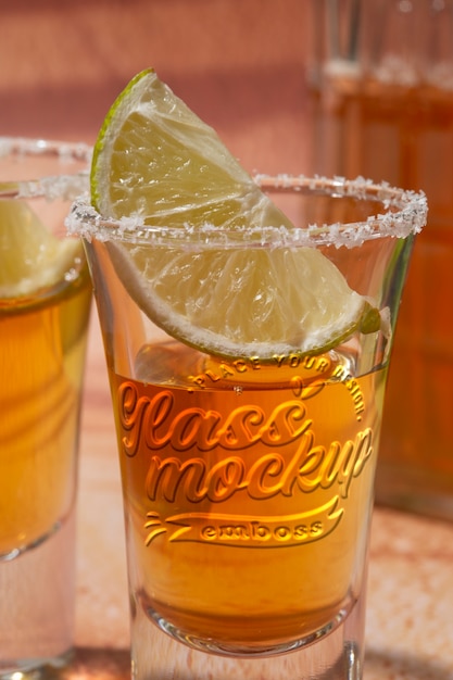 Design del mockup del colpo di tequila
