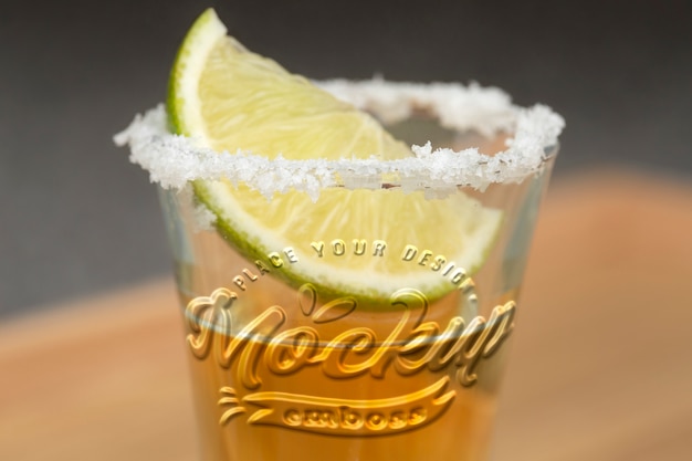 Design del mockup del colpo di tequila