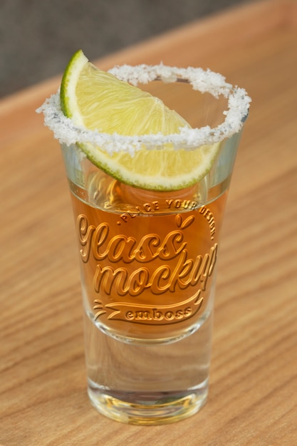 Design del mockup del colpo di tequila