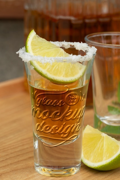 Design del mockup del colpo di tequila