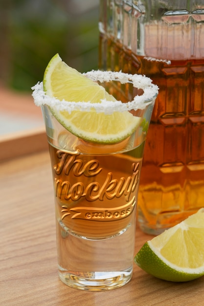 Design del mockup del colpo di tequila