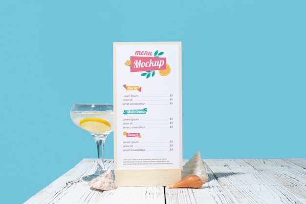 Design del mockup del menu estivo