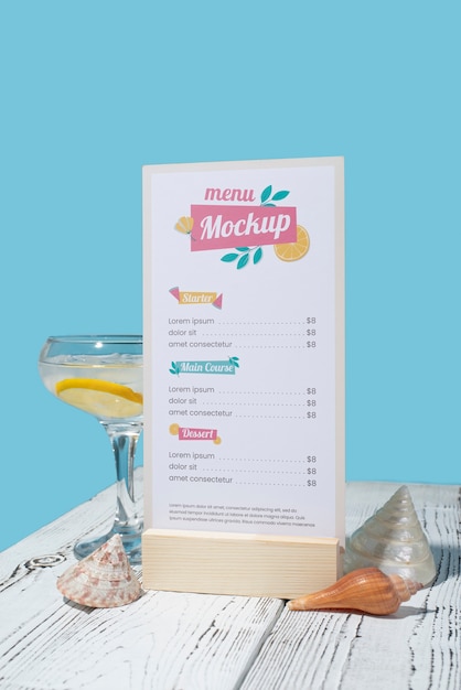 Design del mockup del menu estivo
