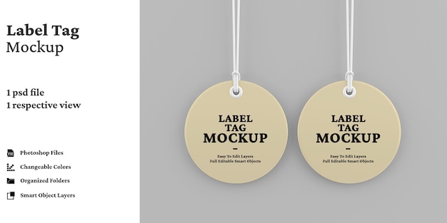 design del mockup del tag dell'etichetta
