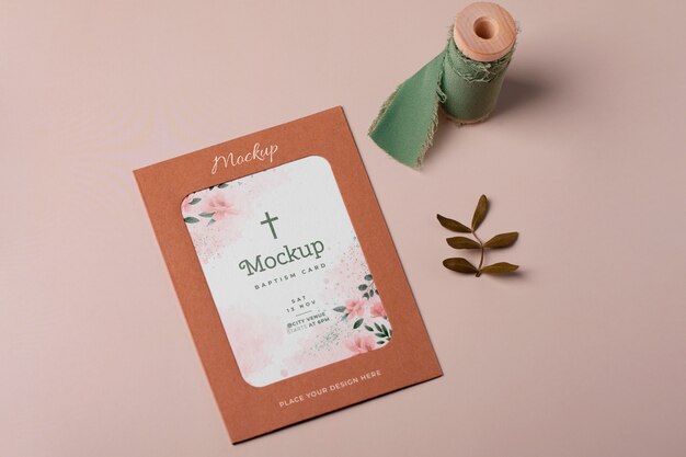 Design del mockup della carta di battesimo
