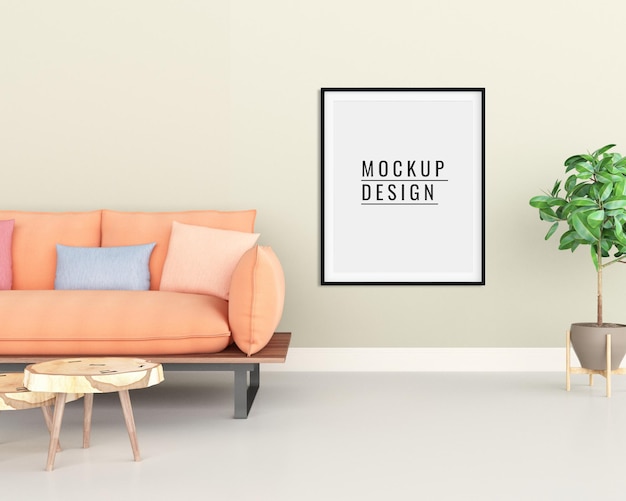 design del mockup della parete interna