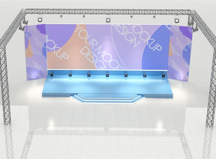 design del mockup dello schermo del palco delle prestazioni