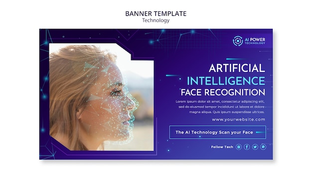 Design del modello di banner tecnologico