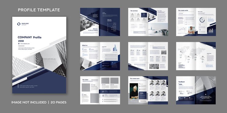 PSD design del modello di brochure del profilo aziendale
