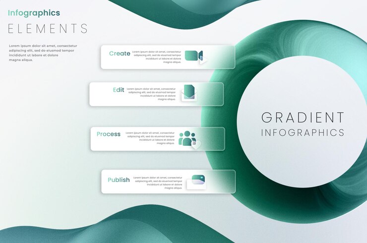 PSD design del modello di business infografica effetto vetro