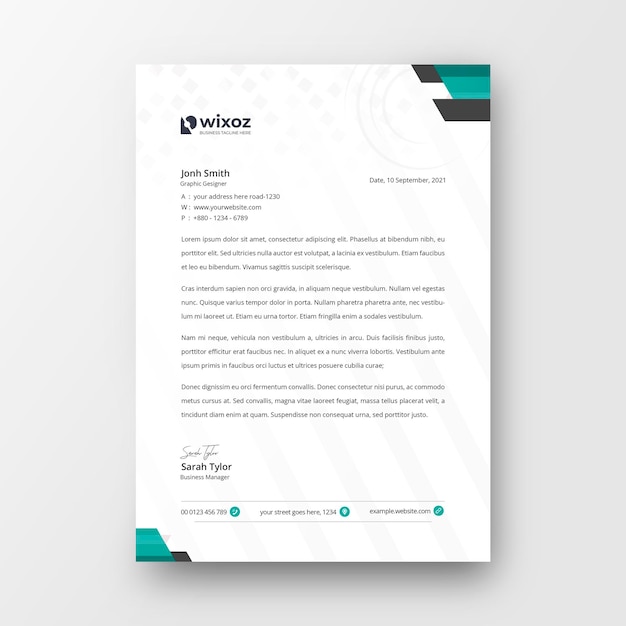 Design del modello di carta intestata aziendale professionale e minimalista