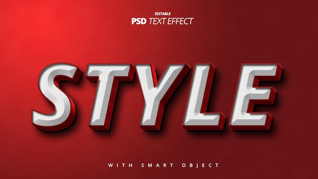 design del modello di effetto di testo 3d in stile rosso