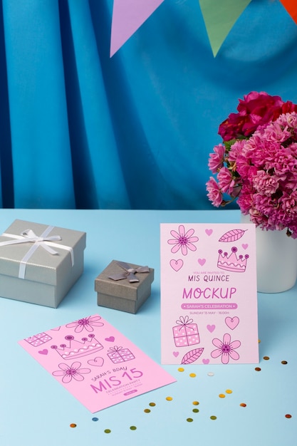 Design del modello di invito Quinceanera