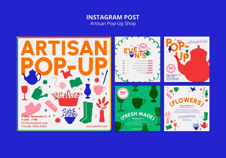 PSD design del modello di negozio pop-up