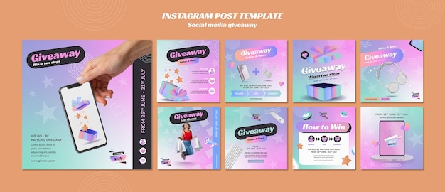 Design del modello di omaggio sui social media