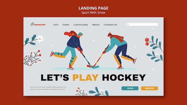 Design del modello di pagina di destinazione sportiva