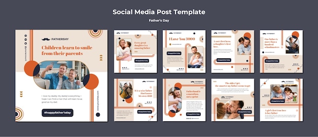 Design del modello di post di instagram per la festa del papà