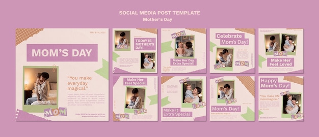 Design del modello di post instagram per la festa della mamma