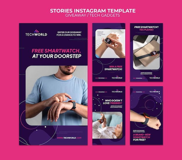 Design del modello di storie di instagram in omaggio