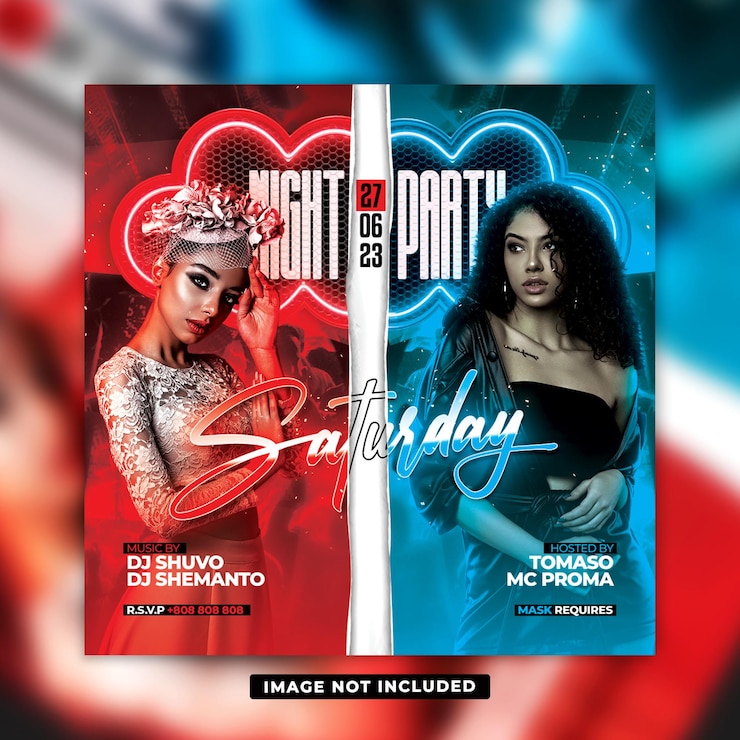 PSD design del modello di volantino per night club