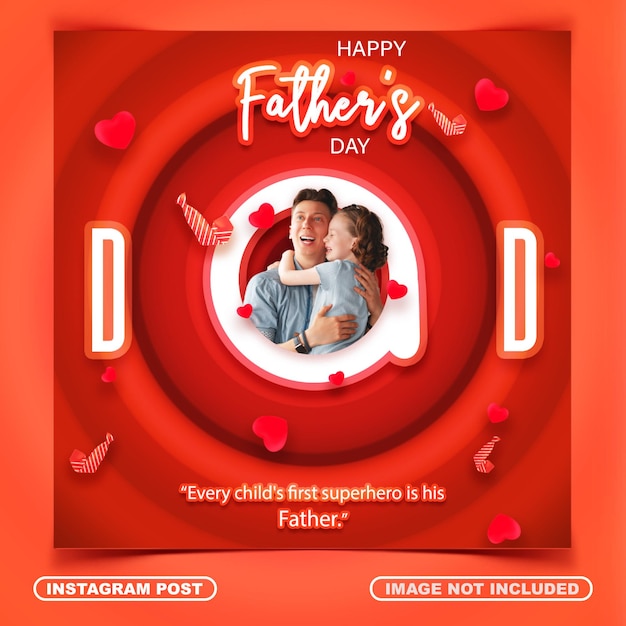 Design del post di instagram per la festa del papà