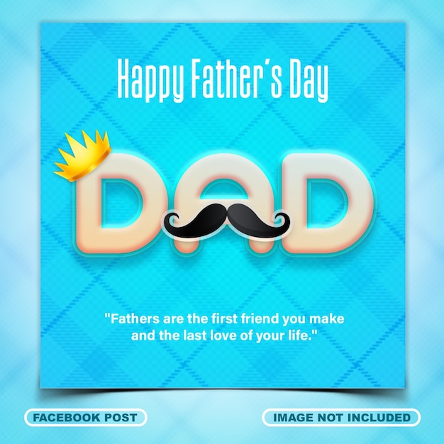 Design del post per la festa del papà felice per facebook