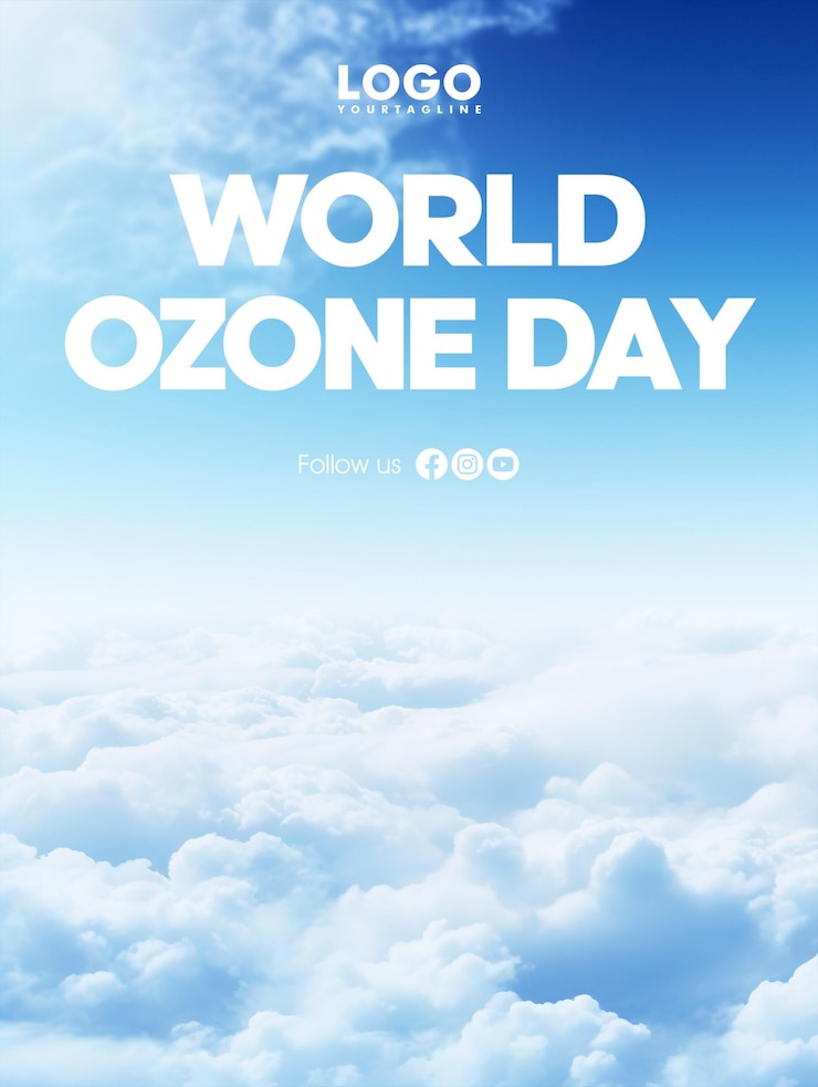 PSD design del poster della giornata mondiale dell'ozono