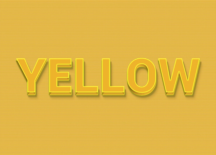 PSD design del testo con il colore giallo