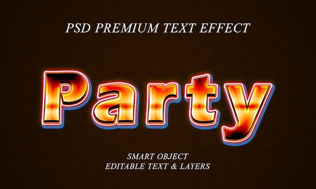 Design dell'effetto del testo del partito