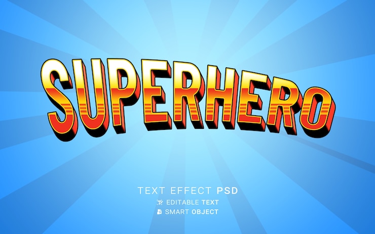PSD design dell'eroe effetto testo